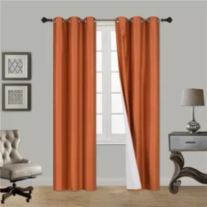 Blackout Curtain Panels - 2PC Insulated Grommet Window Curtains - Various Lengths & Colors