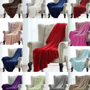 Soft Throw Blanket Small Microplush Bed Blanket Versatile Warm Solid