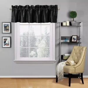 Straight Valance Window Curtain Elegance Decoration 54" W x 18" L Assorted Colors Satin